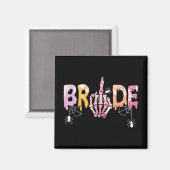 Gothic Wedding Spooky Halloween Skeleton Bride Jus Magnet (Vorderseite/Rückseite)