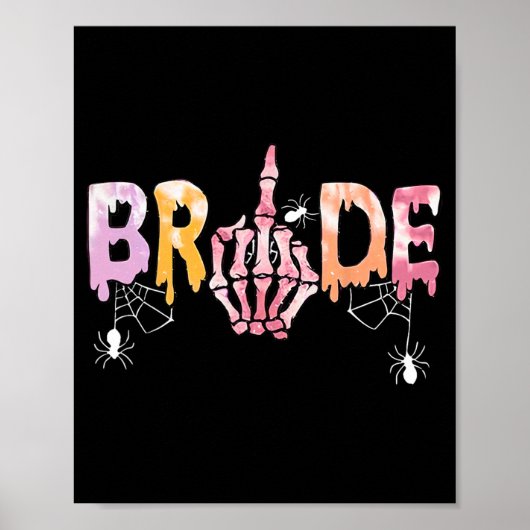 Gothic Wedding Spooky Halloween Skeleton Bride Jus Poster (Vorne)