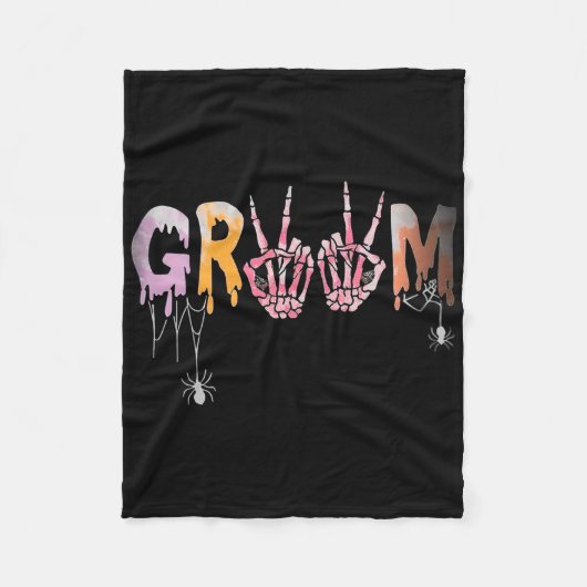 Gothic Wedding Spooky Halloween Skeleton Groom Jus Fleecedecke (Vorderseite)
