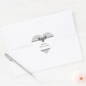 Gothic Wedding Sticker - Moth & Lace Black & White (Umschlag)