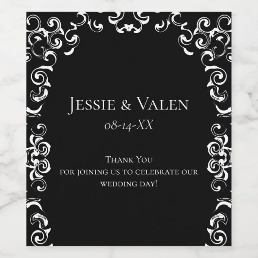 Gothic Wedding Weinetikett (Einzelnes Label)