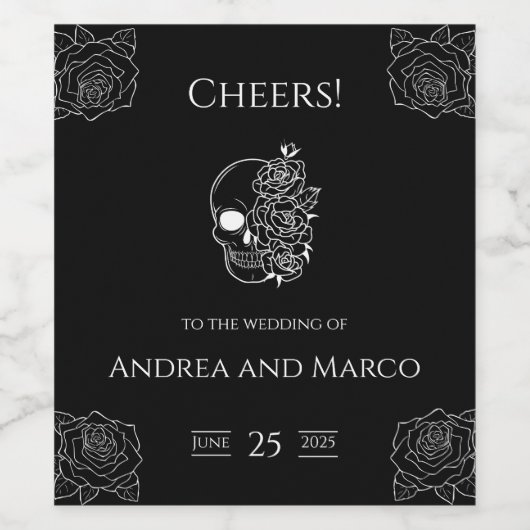 Gothic Wedding Weinetikett (Einzelnes Label)