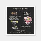 Gothic Wedding Whimsigoth Hunde Signature Drinks Serviette (Vorderseite)