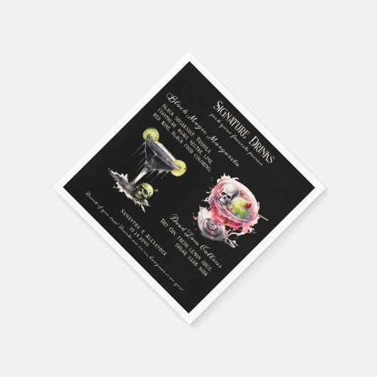 Gothic Wedding Whimsigoth Signature Drinks Serviette (Ecke)