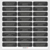 Gothic Wedding White auf Black Guest Address Aufkleber (Blatt)