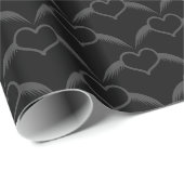 Gothic Wedding Winged Heart Gemustert Geschenkpapier (Rolleneckpunkt)