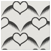 Gothic Wedding Winged Heart Gemustert Stoff (Nahaufnahme)