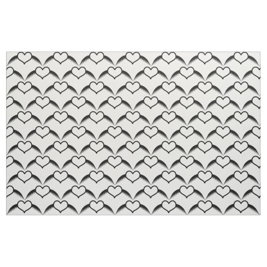 Gothic Wedding Winged Heart Gemustert Stoff (Fat Quarter (45,7 x 55,9 cm))
