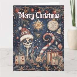 Gothic Weihnachten Feierliche Spooky Skull Karte