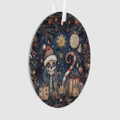 Gothic Weihnachten Feierliche Spooky Skull Ornament (Vorderseite)
