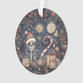 Gothic Weihnachten Feierliche Spooky Skull Ornament (Vorderseite)