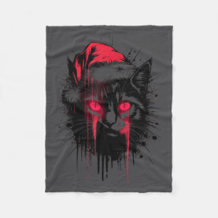 Gothic Weihnachten Nge Horror Katze Weihnachtsmann Fleecedecke
