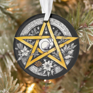 Gothic Weihnachten Tree Pentagramm Schwarz & Weiß Ornament