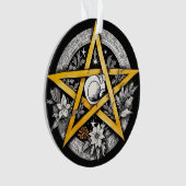 Gothic Weihnachten Tree Pentagramm Schwarz & Weiß Ornament (Vorderseite)