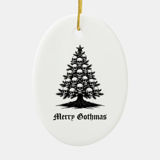 Gothic-Weihnachtsbaum II Keramik Ornament (Vorne)