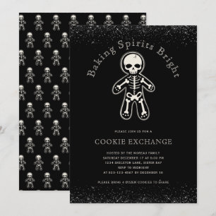 Gothic-Weihnachtsplätzchen-Austausch Einladung