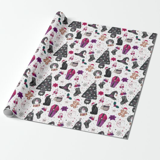 Gothic Weihnachtswrapping Paper Geschenkpapier (Ungerollt)