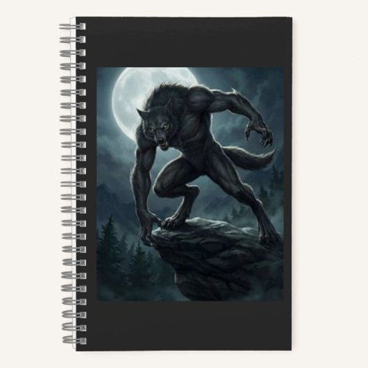 Gothic-Werwolf-Vollmond-Dunkle-Fantasy-Kunst Notizblock (Vorderseite)