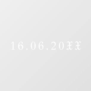Gothic White Blackletter Numerisches Date Wedding Fensteraufkleber