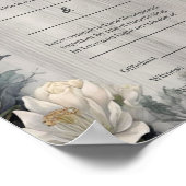 Gothic White Floral Arch Handfast Certificate Poster (Ecke)