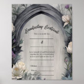 Gothic White Floral Arch Handfast Certificate Poster (Vorne)