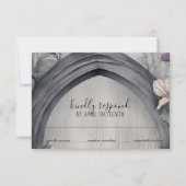 Gothic White Floral Arch Pagan Handfasts RSVP Karte (Vorderseite)