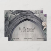 Gothic White Floral Arch Pagan Handfasts RSVP Karte (Vorne/Hinten)