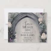 Gothic White Floral Arch Pagan Handfasts Save The Date (Vorderseite)