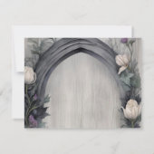 Gothic White Floral Arch Pagan Handfasts Save The Date (Rückseite)