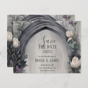 Gothic White Floral Arch Pagan Handfasts Save The Date