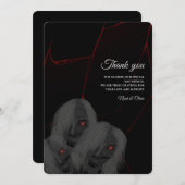 Gothic White ghosts - Dark Moody Halloween Dankeskarte (Vorne/Hinten)