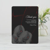 Gothic White ghosts - Dark Moody Halloween Dankeskarte (Stehend Vorderseite)