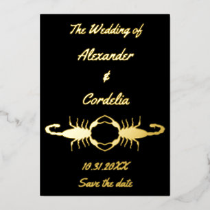 Gothic White Hochzeit Skorpione Custom Folien Feiertagskarte