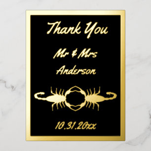 Gothic White Hochzeit Skorpione Custom Folien Feiertagspostkarte