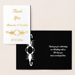 Gothic White Hochzeit Skorpione Custom Folienkarte