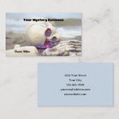 Gothic White Pink Skelett am Strand Visitenkarte (Vorne/Hinten)