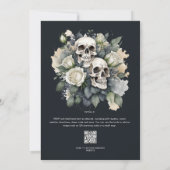 Gothic White Roses Wedding Einladung (Rückseite)