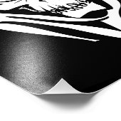 Gothic White Sensenmann auf schwarzem Hintergrund Fotodruck (Ecke)