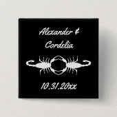 Gothic White Wedding Scorpions Custom Button (Vorderseite)