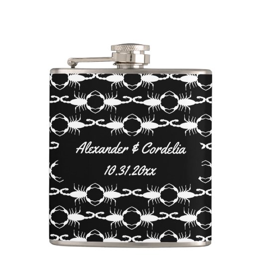 Gothic White Wedding Scorpions Custom Flachmann (Vorderseite)