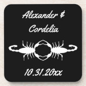 Gothic White Wedding Scorpions Custom Getränkeuntersetzer (Vorderseite)
