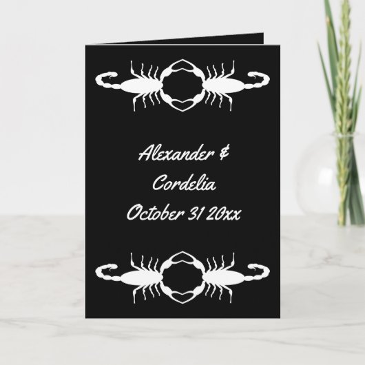 Gothic White Wedding Scorpions Custom Karte (Vorderseite)