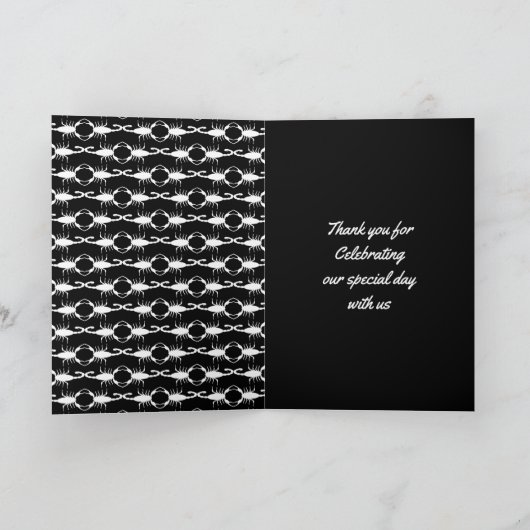 Gothic White Wedding Scorpions Custom Karte (Innenseite)