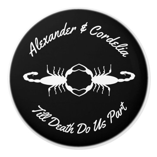 Gothic White Wedding Scorpions Custom Keramikknauf (Vorderseite)