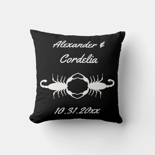 Gothic White Wedding Scorpions Custom Kissen (Vorderseite)