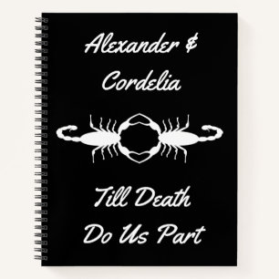 Gothic White Wedding Scorpions Custom Notizblock
