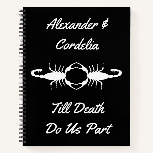 Gothic White Wedding Scorpions Custom Notizblock (Vorderseite)
