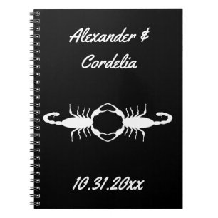 Gothic White Wedding Scorpions Custom Notizblock
