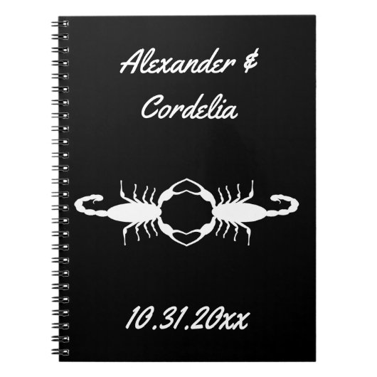 Gothic White Wedding Scorpions Custom Notizblock (Vorderseite)