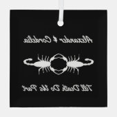 Gothic White Wedding Scorpions Custom Ornament Aus Glas (Rückseite)